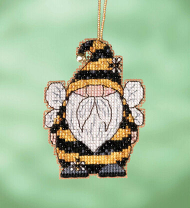 Mill Hill Bee Gnome Cross Stitch Kit - 2.5inw x 3.25inh