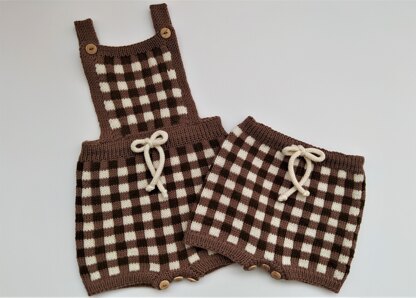 Gingham Baby Bloomers and Romper | 0-24 months
