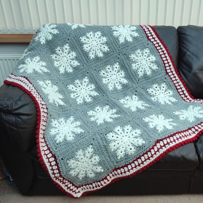 Winter Snowflake Afghan Christmas Blanket