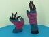 Stripe Pattern Fingerless Gloves