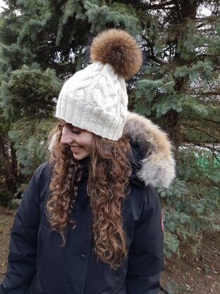 Spring Snow - Braided Cable Beanie