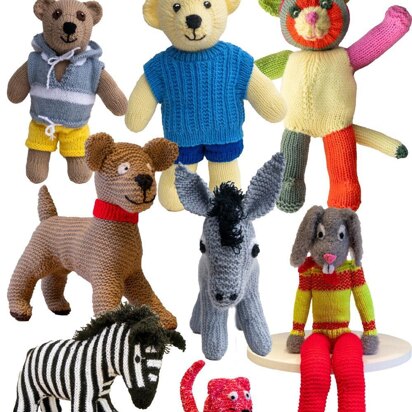 Cute Toys to Knit 2 - bear, donkey, rabbit, dog, cat, zebra