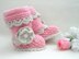 Knitting PATTERN Baby Girl Baby Hat and Booties with Flowers