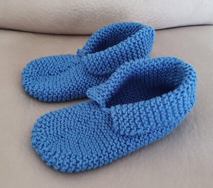 12ply garter stitch slippers with cuff - Starling