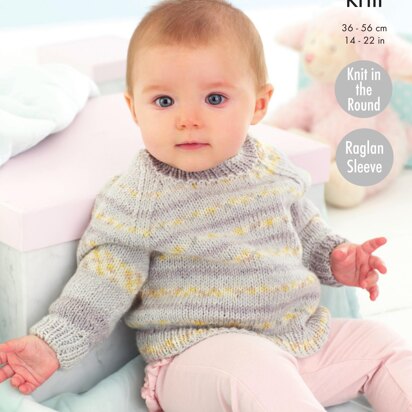 Cardigan and Sweater in King Cole Drifter For Baby - 5510 - Downloadable PDF