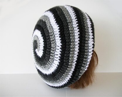 Ombre Spiral Crochet Slouch Hat