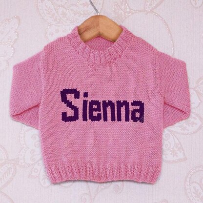 Intarsia - Sienna Moniker Chart - Childrens Sweater