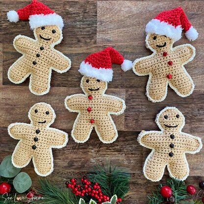 Gingerbread Man Crochet Stuffy Ornament / Garland￼