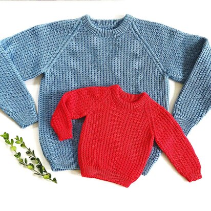 #16 English Rib Pullover for the Family - knitting pattern