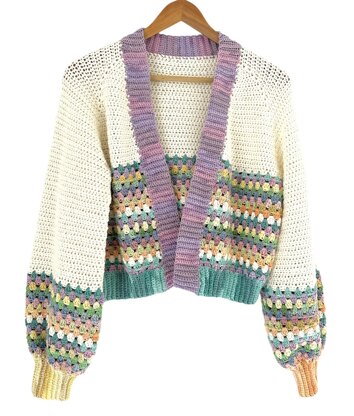 Rainbow Petals [#stashbustergranny ] Cardigan