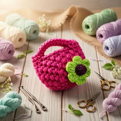 Crochet Mini Bag Keychain Pattern Pdf + Video Tutorials