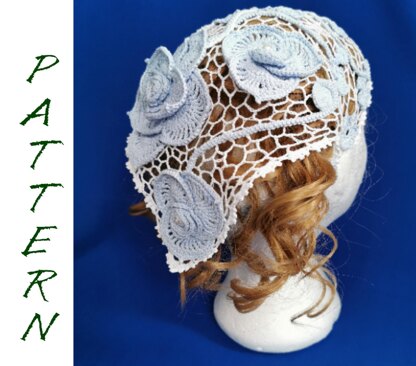 Summer Kerchief hat Irish crochet lace pattern