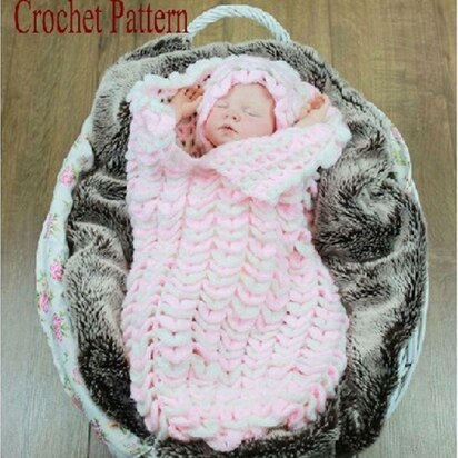 Crochet Pattern crocodile stitch cocoon UK & USA Terms #183