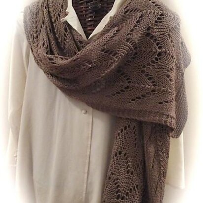 Mocha Bella Easy Knit Stole - knitting pattern