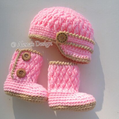 Two-Button Baby Booties Set