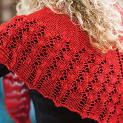 Cottage Red Triangular Shawl in SweetGeorgia Superwash Sport - Downloadable PDF