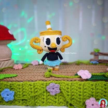 Cuphead, Mugman and Ms. Chalice amigurumi pattern (chibi version)