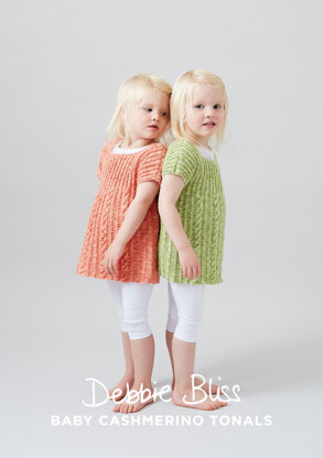 Siobhan Tunic Top - Knitting Pattern For Kids in Debbie Bliss Baby Cashmerino Tonals