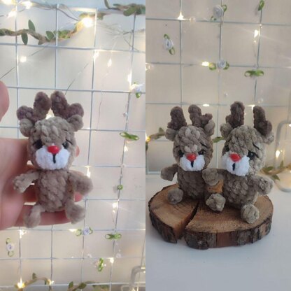 Handmade Reindeer Keychain, Fawn Keychain