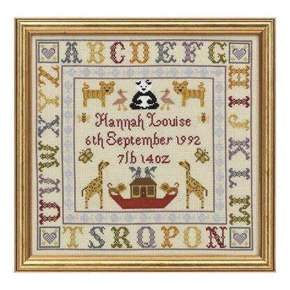 Historical Sampler Company Alphabet Birth Sampler Cross Stitch Kit - 27cm x 28cm