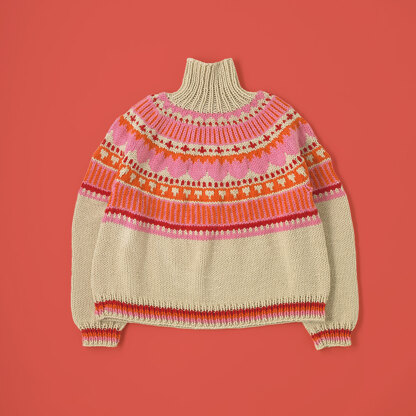 Folk Flourish Sweater - Free Knitting Pattern for Women in Paintbox Yarns Simply Chunky