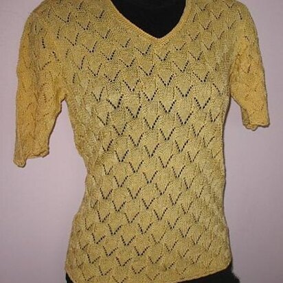 Elegant Mustard Lace V Neck Short Sleeve Top