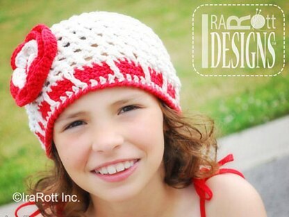 Summer Beanie with Brim & Flower plus Brimless Option - Crochet PDF Pattern