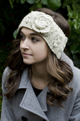 Hat, Ear Warmers & Flowers in Cascade Venezia Glamour - C269