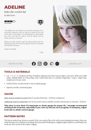 Adeline crochet lace hat