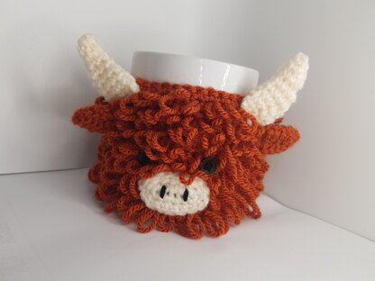 Crochet Highland Cow Mug Cosy