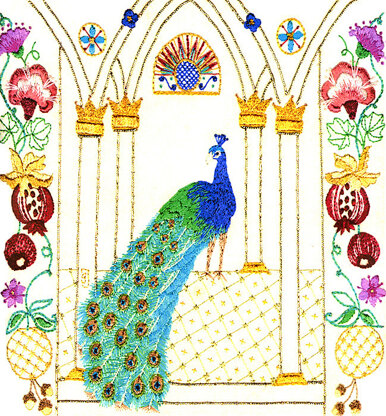 Rajmahal The Peacock Printed Embroidery Kit - 21 x 24cm