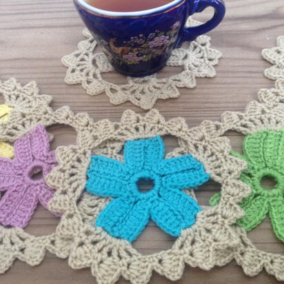 Crochet Star coasters - Pdf pattern-