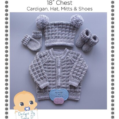 Tobias Baby Cardigan, Hat, Booties & Mitts