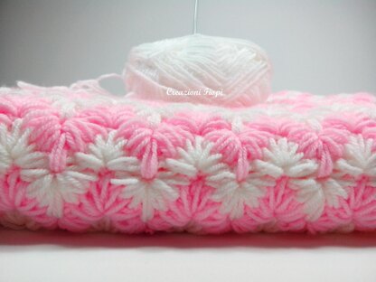 Zig zag puff baby blanket