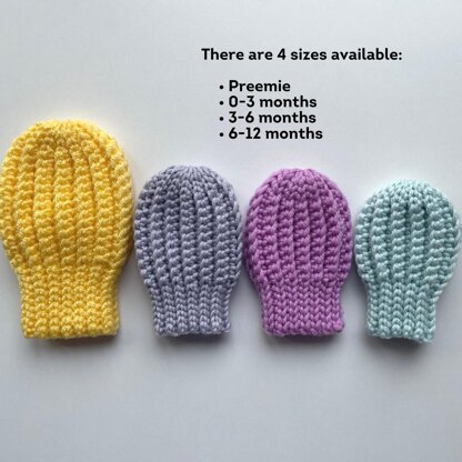 Baby mittens crochet discount pattern