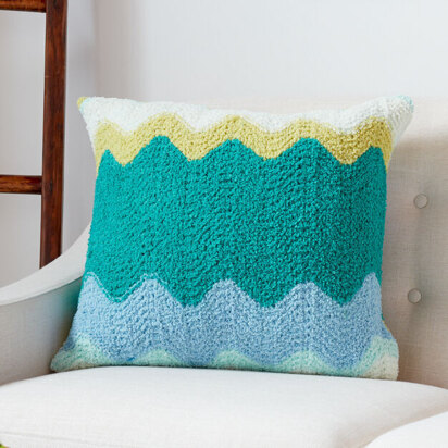 Zig-Zag Breezy Knit Pillow in Bernat Blanket Breezy - Downloadable PDF