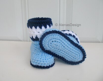 Crochet Blue Toddler Booties