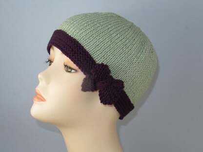 Tie Up Bow Beanie Circular Knitting Pattern