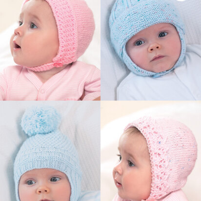 Baby's Bonnets and Helmets in Sirdar Snuggly 4 Ply 50g - 1371 - Downloadable PDF