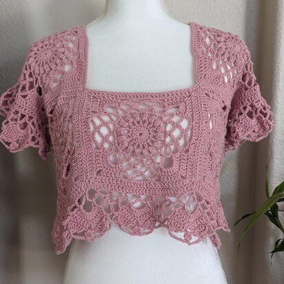 Pink Berries Crochet Lace Top