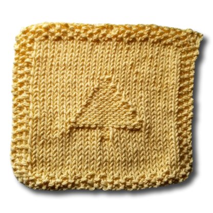 December Simple Tree Washcloth