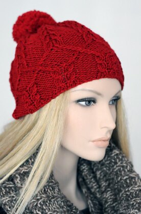 Valerie cable knit pompom hat