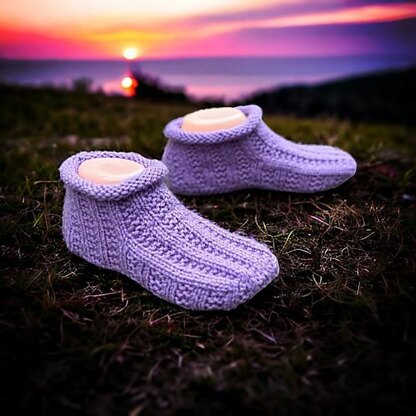 Ribbed Moccasin Slippers