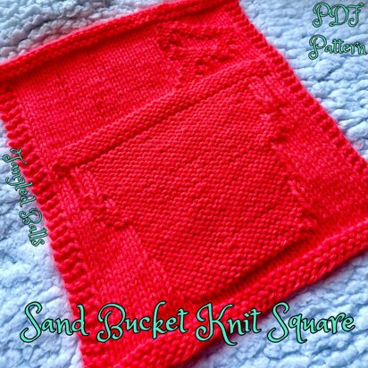 Sand Bucket Knit Square - knitting pattern