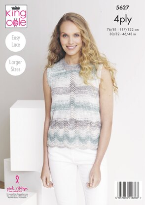 Cardigan & Top Knitted in King Cole Drifter 4Ply - 5627 - Downloadable PDF