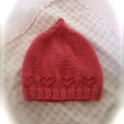 Sweetheart Baby Hat, Knitting Pattern