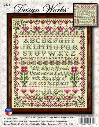 Design Works Stitcher Sampler Cross Stitch Kit - 21.59cm x 27.94cm
