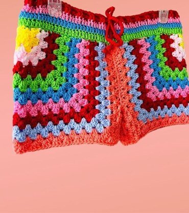 Asymmetric Crochet Shorts