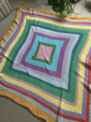 Solid Granny Square Blanket Throw