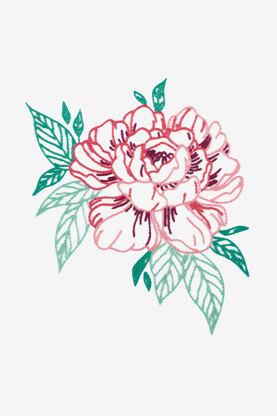 Single Peony  in DMC - PAT0337 -  Downloadable PDF